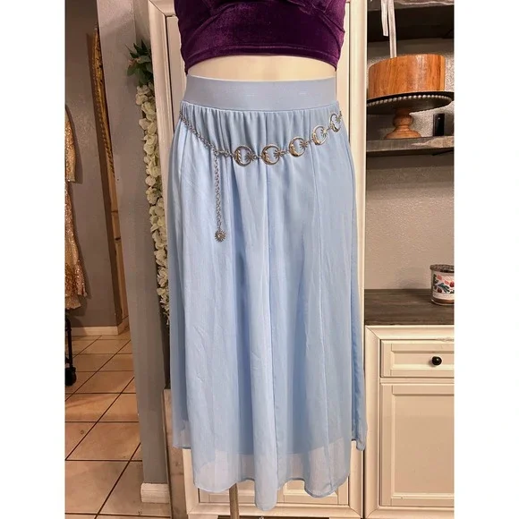 Maxi Skirt Loose and Flowy Stretchy Chiffon size XLarge Indie Boho Whimsy - Picture 8 of 8